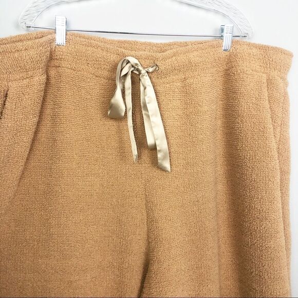 ELOQUII | Tan Drawstring Waist Teddy Pants Casual Lounge Sleep Women’s 26/28 - Picture 3 of 8